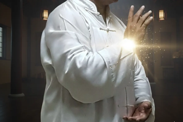 Close-up de manos sosteniendo una 'bola de energía' Qi